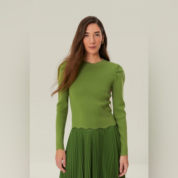 FARM RIO Green Knit Blouse - Picture 1 of 5